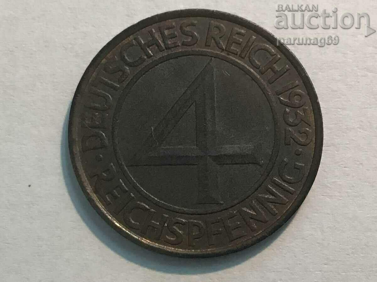 Germany 4 reichs pfennig 1932 year A