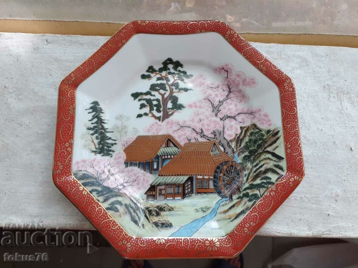 Порцелан японска ръчно рисувана чиния Kutani - маркировка