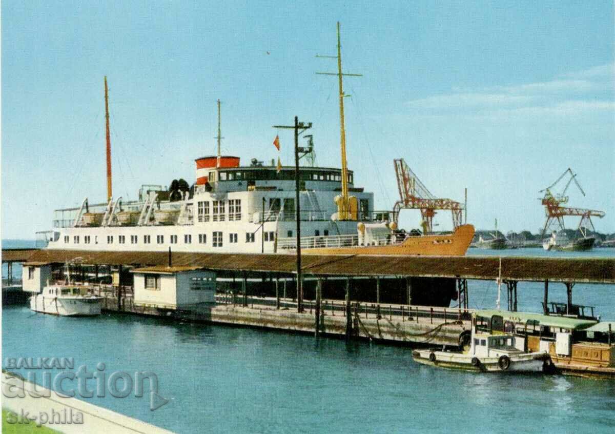 Παλιά καρτ ποστάλ - πλοίο στο λιμάνι της Οσάκα