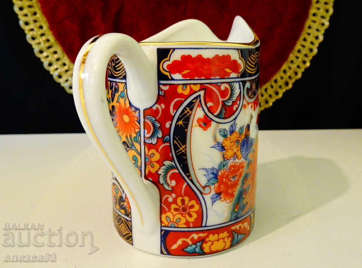 Jug, latiera Japanese Eiwa Kinsei porcelain, gold, peacocks. - 5 Jug, latiera Japanese Eiwa Kinsei porcelain, gold, peacocks. - 5