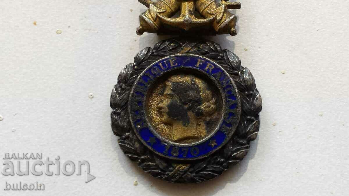 FRANCE MILITARY MEDAL THIRD REPUBLIC 1870/SILVER MARKED with price 60.00 BGN | € 30.68 FRANCE MILITARY MEDAL THIRD REPUBLIC 1870/SILVER MARKED with price 60.00 BGN | € 30.68