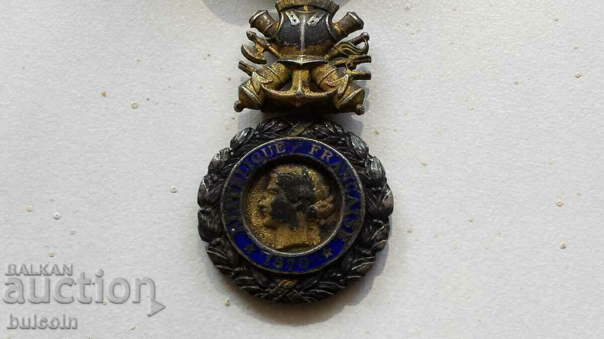 Auction FRANCE MILITARY MEDAL THIRD REPUBLIC 1870/SILVER MARKED Auction FRANCE MILITARY MEDAL THIRD REPUBLIC 1870/SILVER MARKED