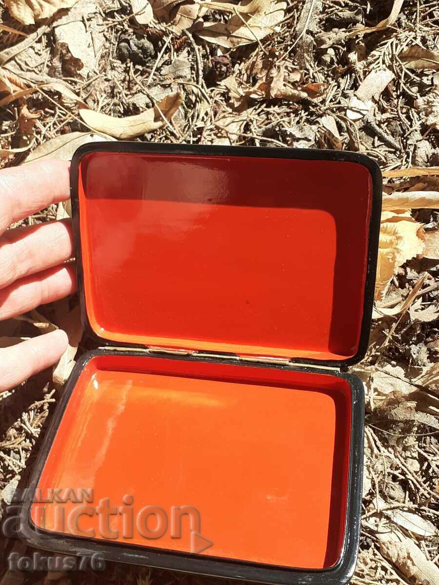 Auction Unique Russian lacquer box - snuffbox Fedoskino stamp Auction Unique Russian lacquer box - snuffbox Fedoskino stamp