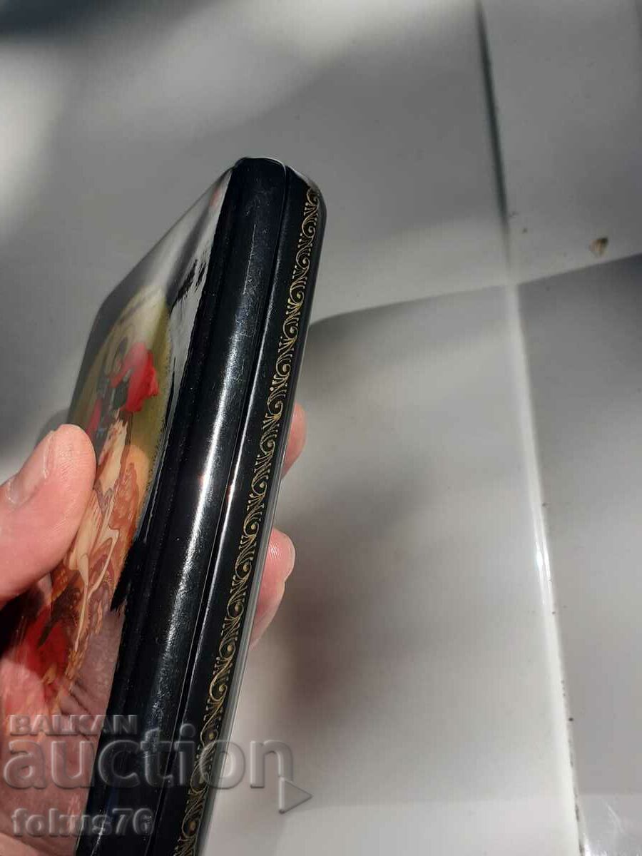 Unique Russian lacquer box - snuffbox Fedoskino stamp - 5 Unique Russian lacquer box - snuffbox Fedoskino stamp - 5