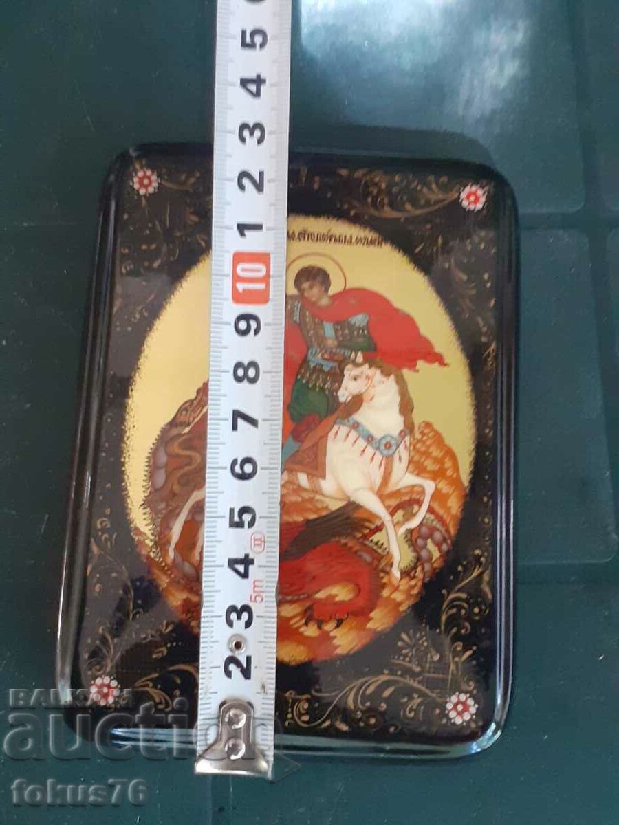 Unique Russian lacquer box - snuffbox Fedoskino stamp - 7 Unique Russian lacquer box - snuffbox Fedoskino stamp - 7