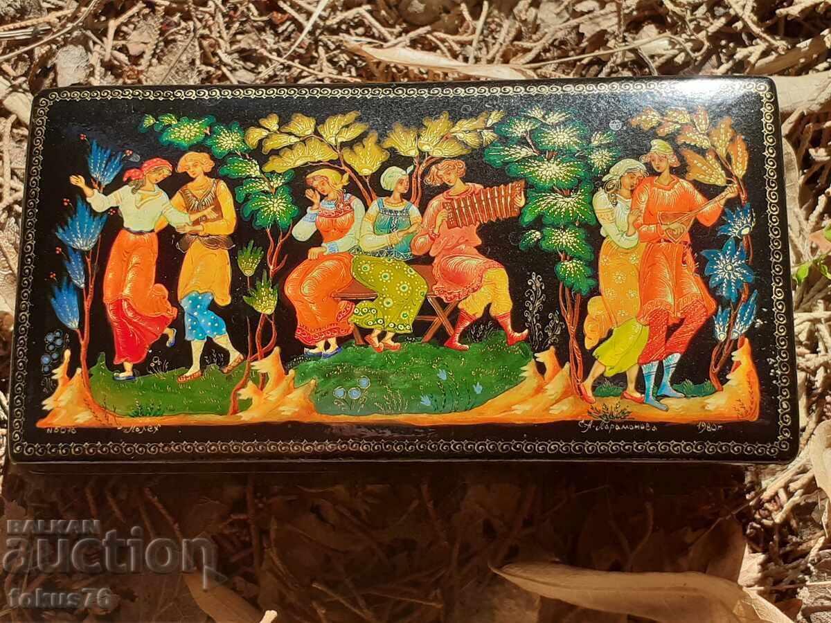 Unique Russian lacquer box hand painted fairy tale scene with price 350.00 BGN | € 178.95 Unique Russian lacquer box hand painted fairy tale scene with price 350.00 BGN | € 178.95
