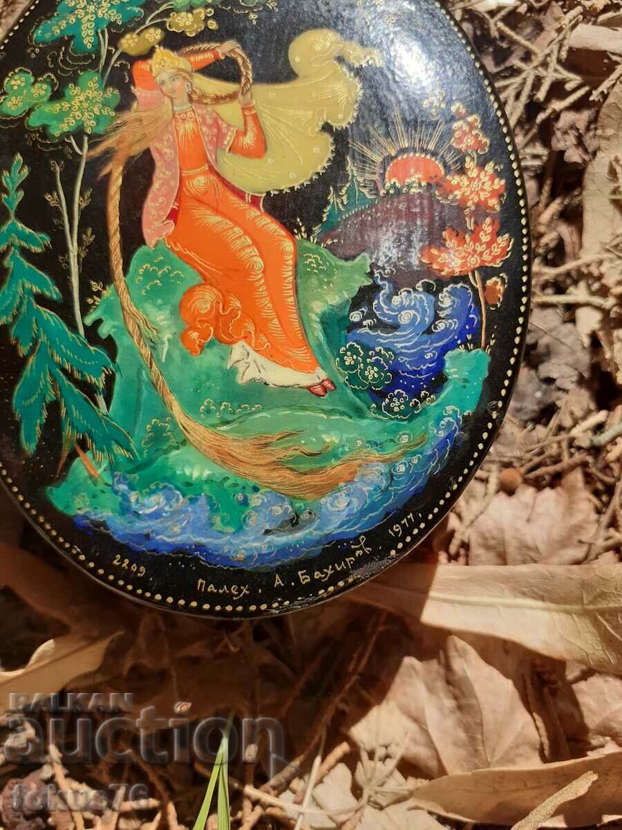 Δημοπρασία Μοναδικό ρωσικό κουτί λάκας ζωγραφισμένο παραμυθιού Δημοπρασία Μοναδικό ρωσικό κουτί λάκας ζωγραφισμένο παραμυθιού