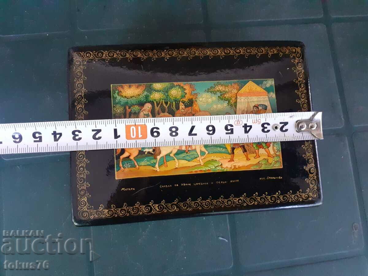 Russian lacquer box painted scene from a fairy tale - 5 Russian lacquer box painted scene from a fairy tale - 5