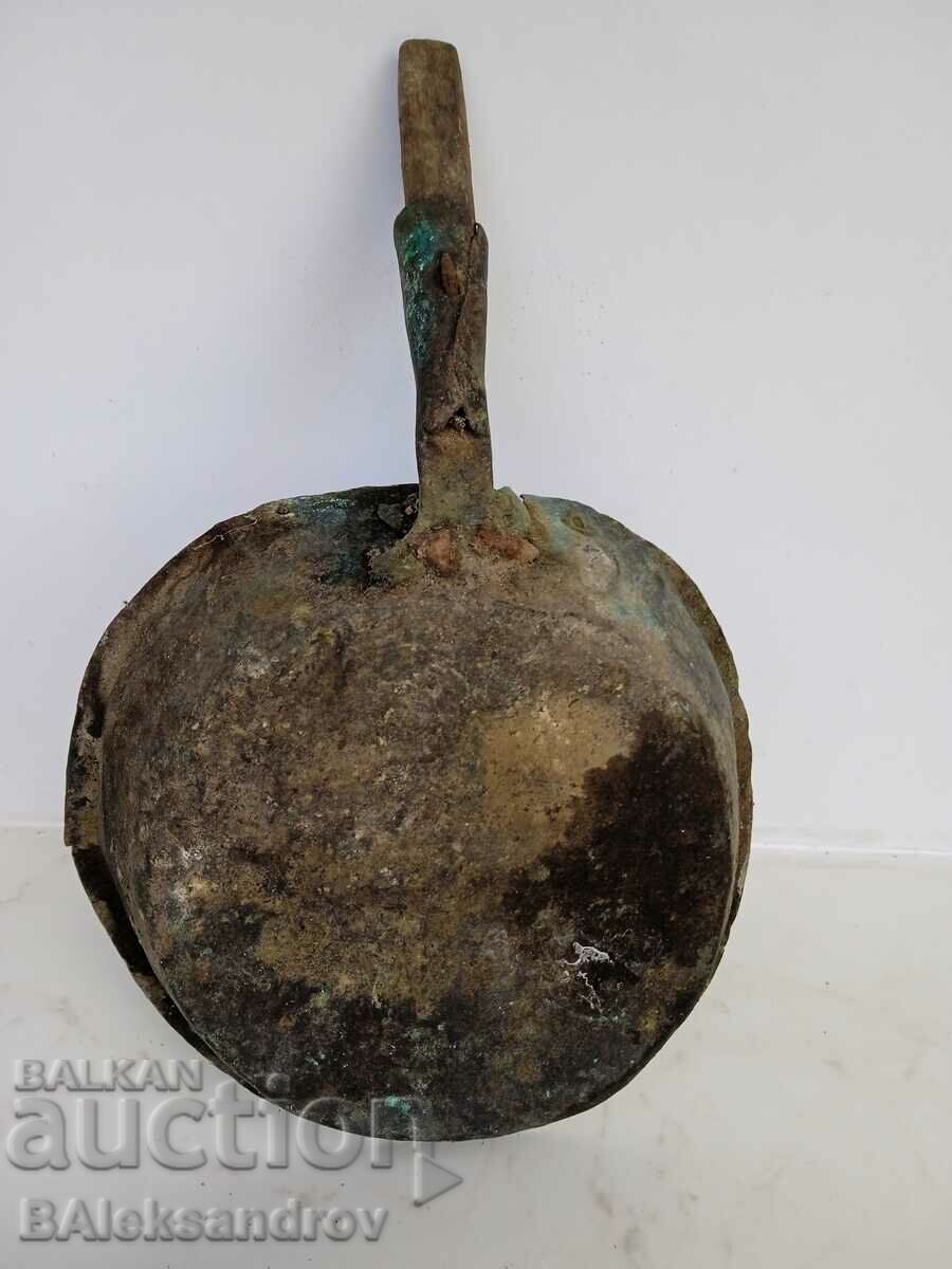 Oală veche de cupru cu mâner - 5