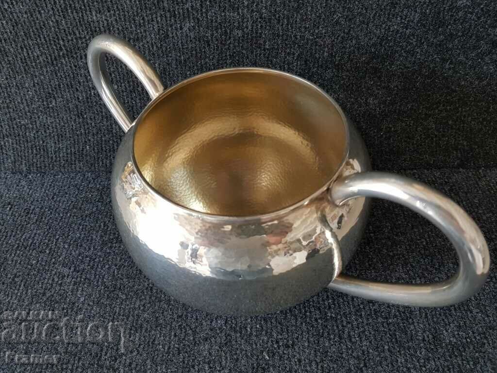 Silver forged silver bowl cup tas spear on antique vessel - 6 Silver forged silver bowl cup tas spear on antique vessel - 6