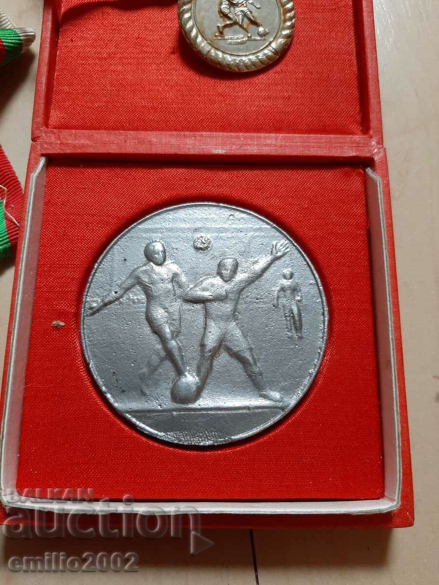 Football plaque and medal with price 9.00 BGN | € 4.60 Football plaque and medal with price 9.00 BGN | € 4.60