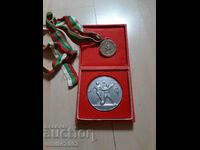 Football plaque and medal