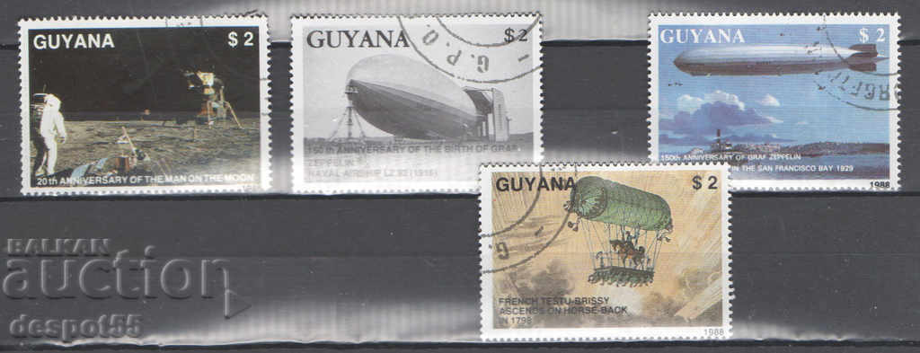 1989. Guyana. Different anniversaries in aviation.