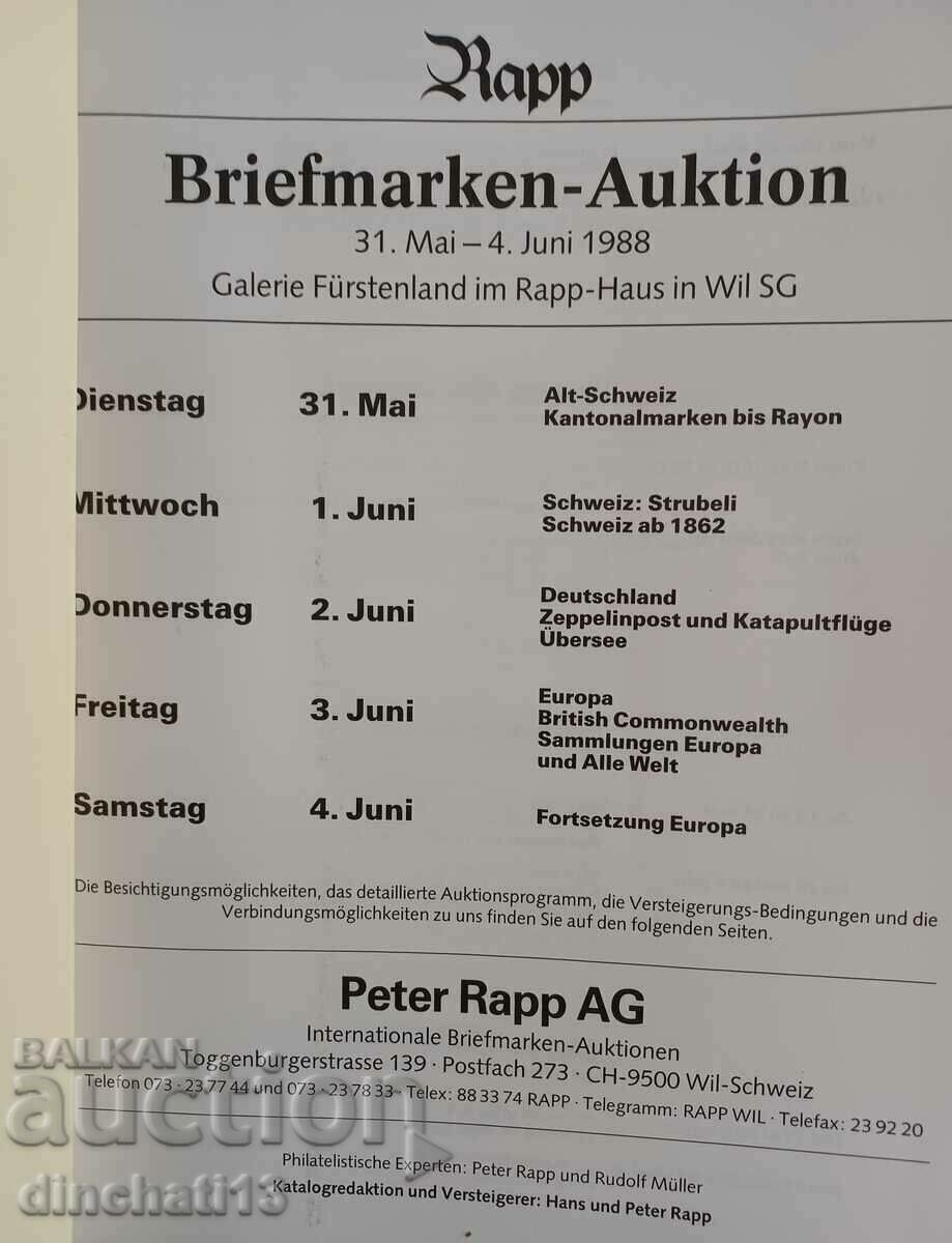 Briefmarken-Auktion. Galerie Furstenland Im Rapp-Haus in Wil with price 98.00 BGN | € 50.11 Briefmarken-Auktion. Galerie Furstenland Im Rapp-Haus in Wil with price 98.00 BGN | € 50.11