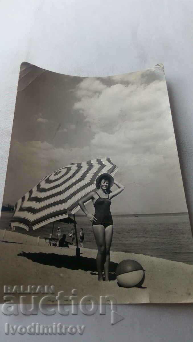 Carte poștală Nisipurile de Aur Beach 1960
