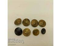 Лот от 8 стари военни копчета №4610