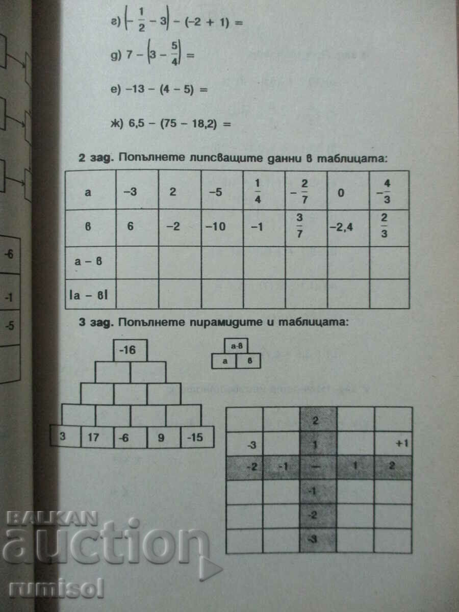 Auction  Teaching aid in mathematics - 6th grade-Zhelyazkova
