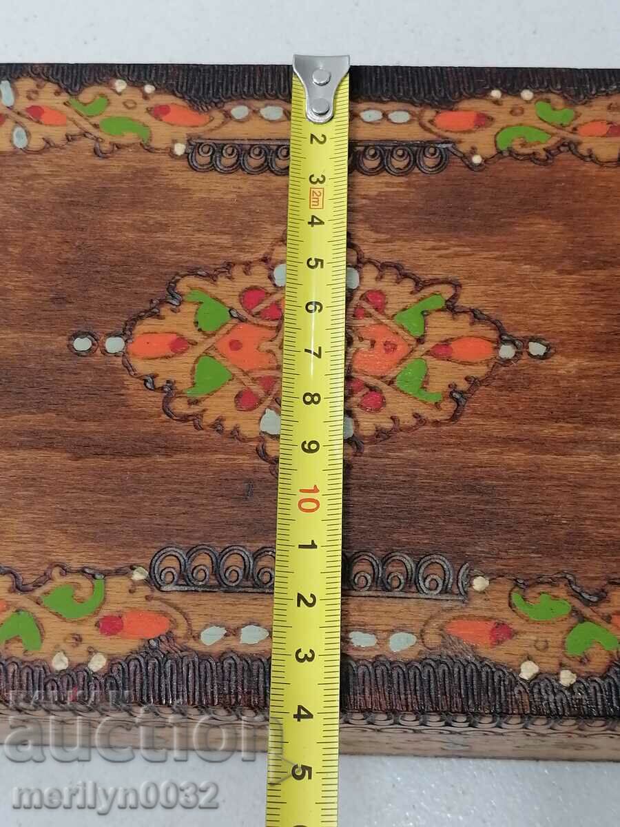 Old pyrographic box of wood, wooden, 40's - 5 Old pyrographic box of wood, wooden, 40's - 5