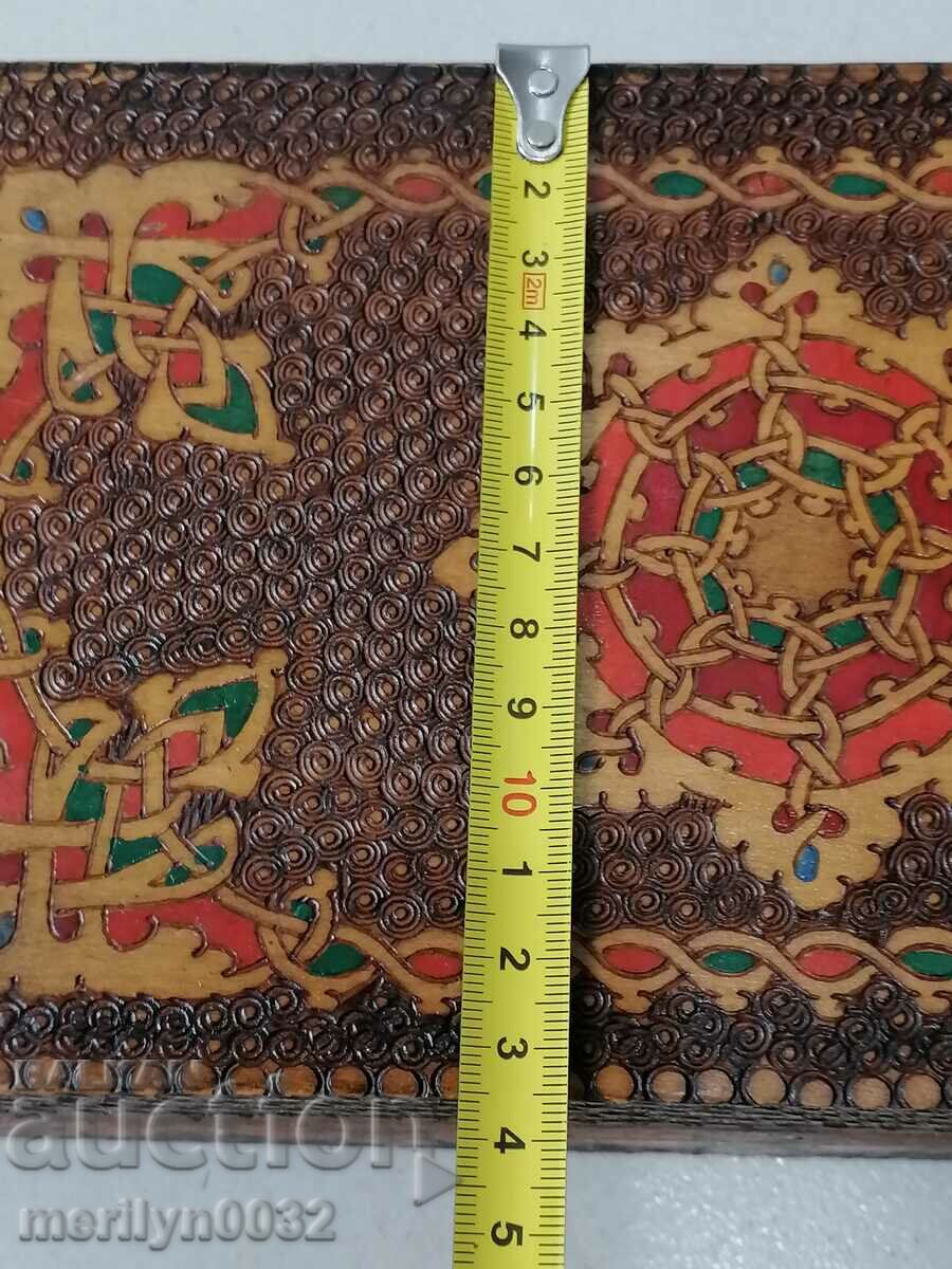 Old pyrographic box of wood, wooden, 40's - 5 Old pyrographic box of wood, wooden, 40's - 5