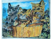 Рисунка акварел "Три котета"