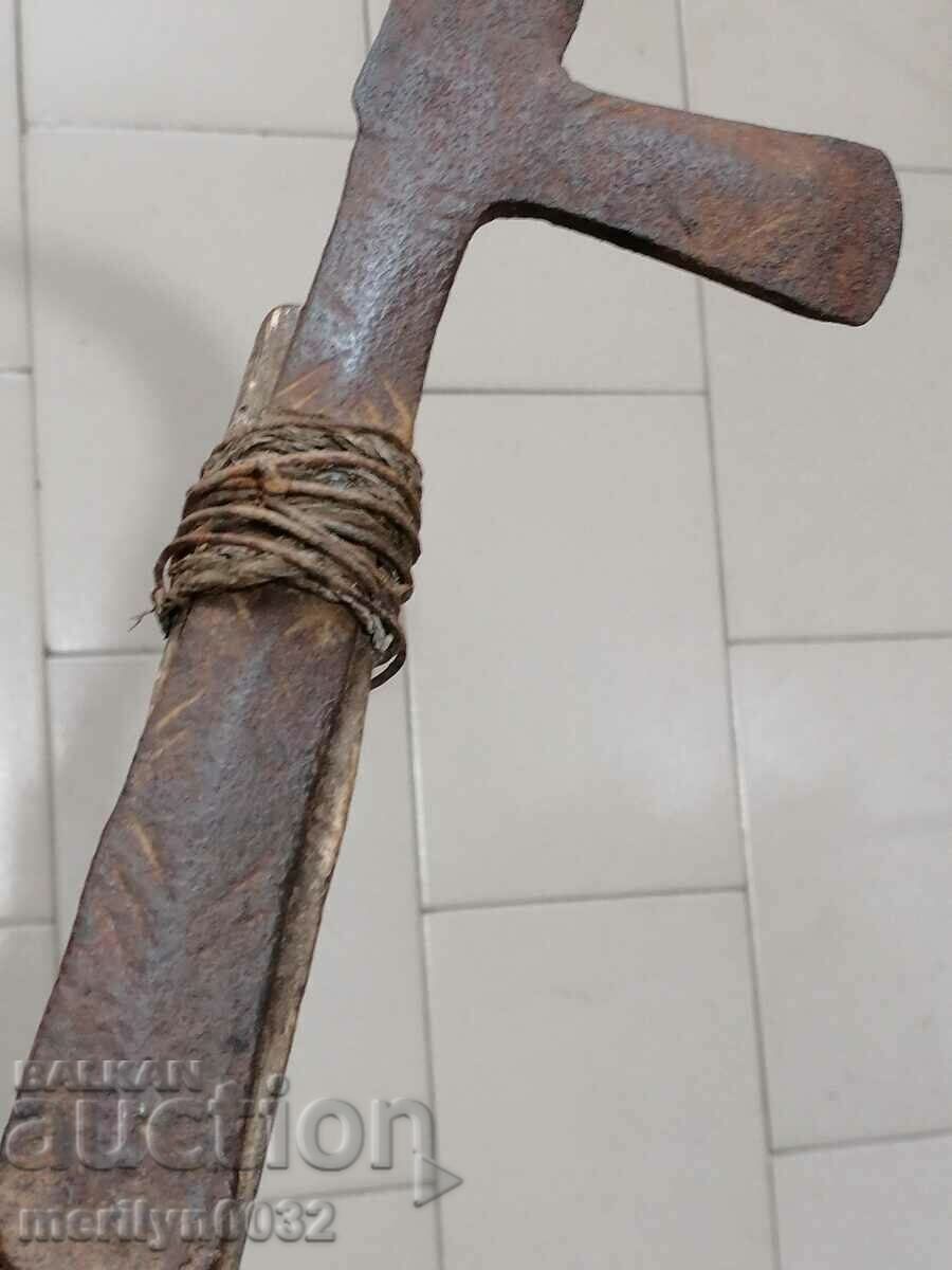 Auction Old forged knife, blade, wrought iron, knife, chopper Auction Old forged knife, blade, wrought iron, knife, chopper