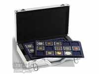Aluminum suitcases with 6 trays for 90 coins in QUADRUM capsules