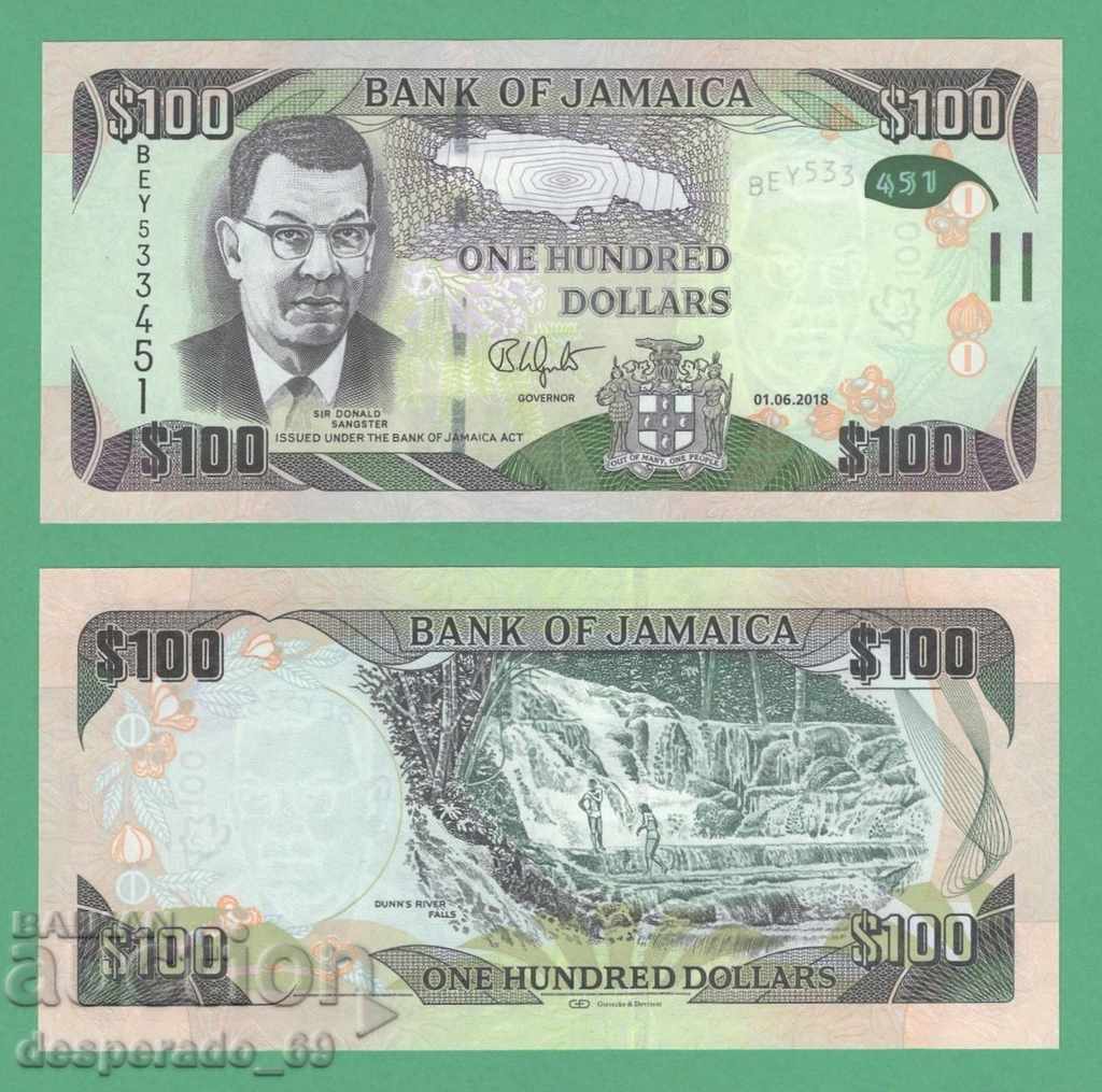 (¯` '• .¸ JAMAICA $ 100 2018 UNC •. •' ´¯)
