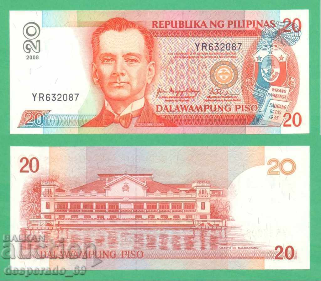 (¯`'•.¸ FILIPINE 20 pesos 2008 UNC ¸.•'´¯)