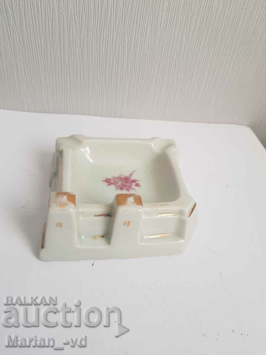 Old porcelain Bulgarian ashtray - Baba Vida