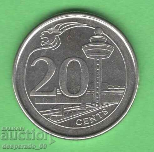 (¯` '• .¸ 20 cents 2018 SINGAPORE UNC ¸. •' ´¯)