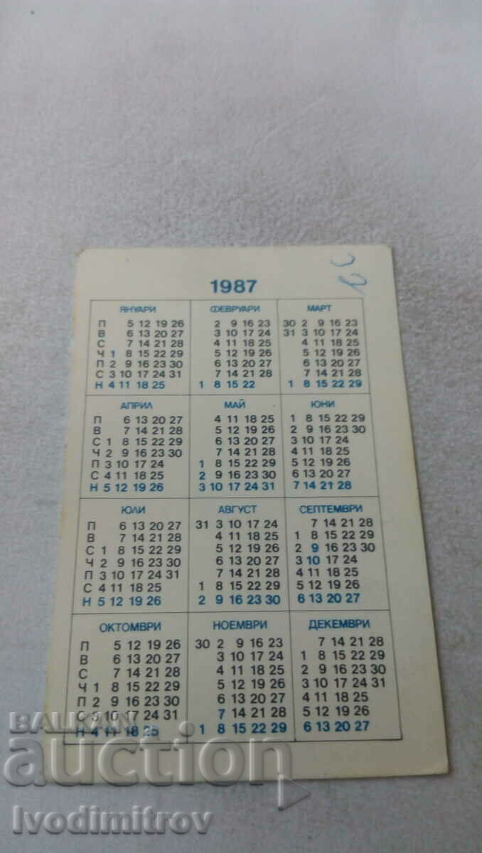 Calendar of the State Savings Bank 1987 with price 0.45 BGN | € 0.23 Calendar of the State Savings Bank 1987 with price 0.45 BGN | € 0.23