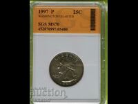 25 Cents 1997 ''P'' USA Certified SGS - MS70