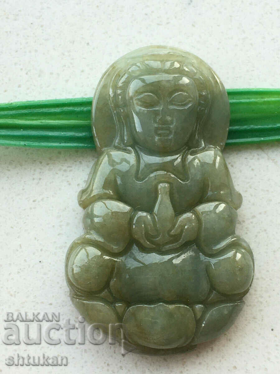 Pandantiv Buddha Verde Agat Cristal X16 FĂCUT MÂNĂ