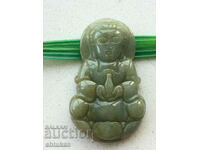 X16 Crystal Agate Green Buddha Pendant HANDMADE