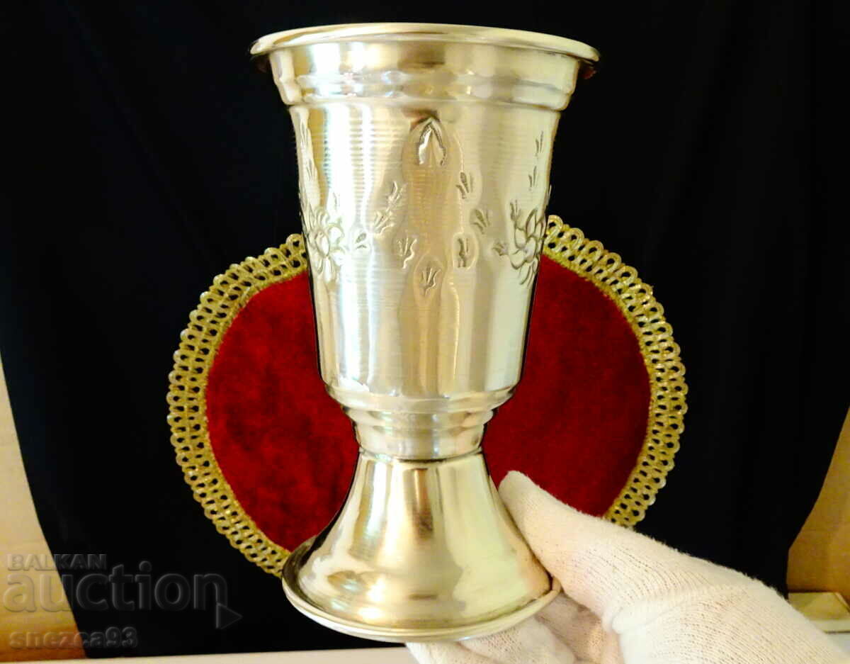 Pahar de vin argintat, cupă 300 ml., relief - 5 Pahar de vin argintat, cupă 300 ml., relief - 5