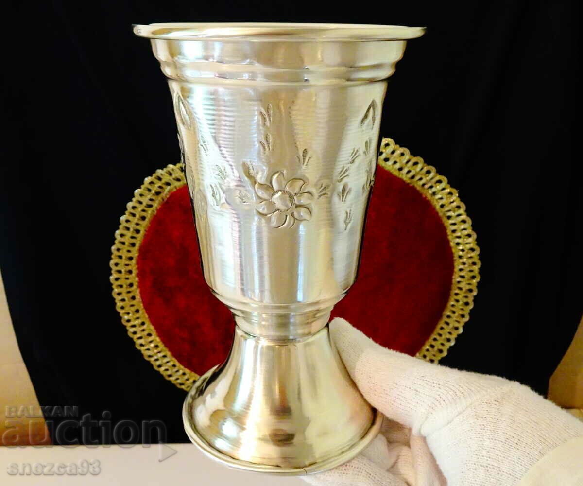 Pahar de vin argintat, cupă 300 ml., relief - 6 Pahar de vin argintat, cupă 300 ml., relief - 6