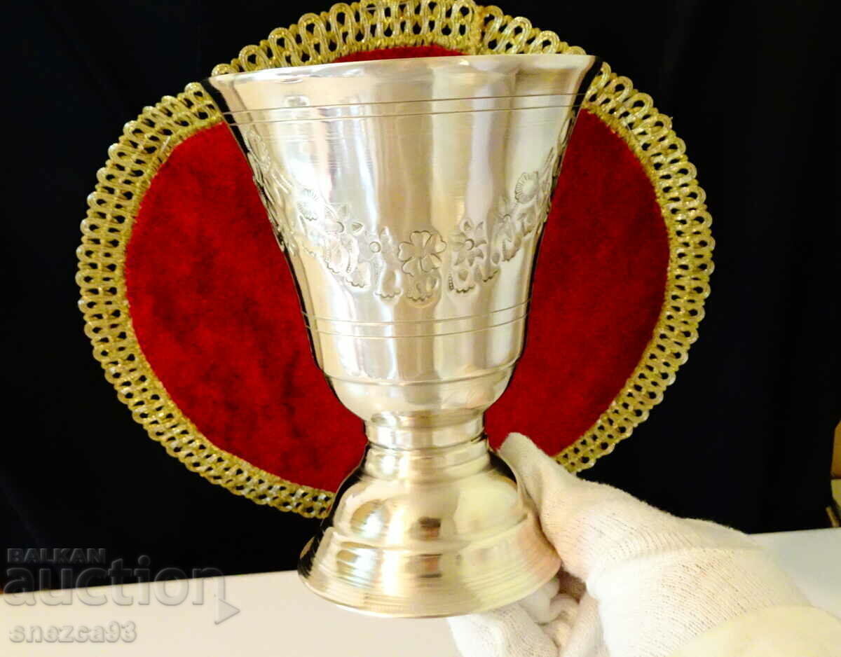 Silver-plated goblet, wine glass 350 ml, embossed - 5 Silver-plated goblet, wine glass 350 ml, embossed - 5