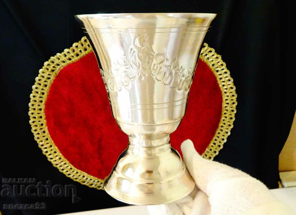 Silver-plated goblet, wine glass 350 ml, embossed - 6 Silver-plated goblet, wine glass 350 ml, embossed - 6