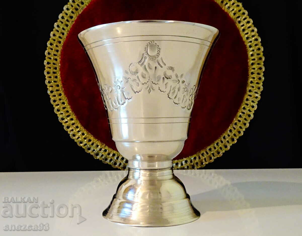 Silver-plated goblet, wine glass 350 ml, embossed Silver-plated goblet, wine glass 350 ml, embossed