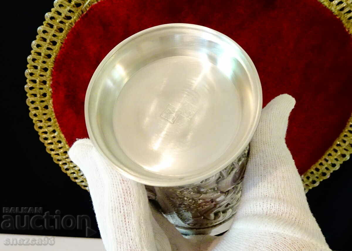 Cup, tin mug, Dionysus, wine. - 5 Cup, tin mug, Dionysus, wine. - 5