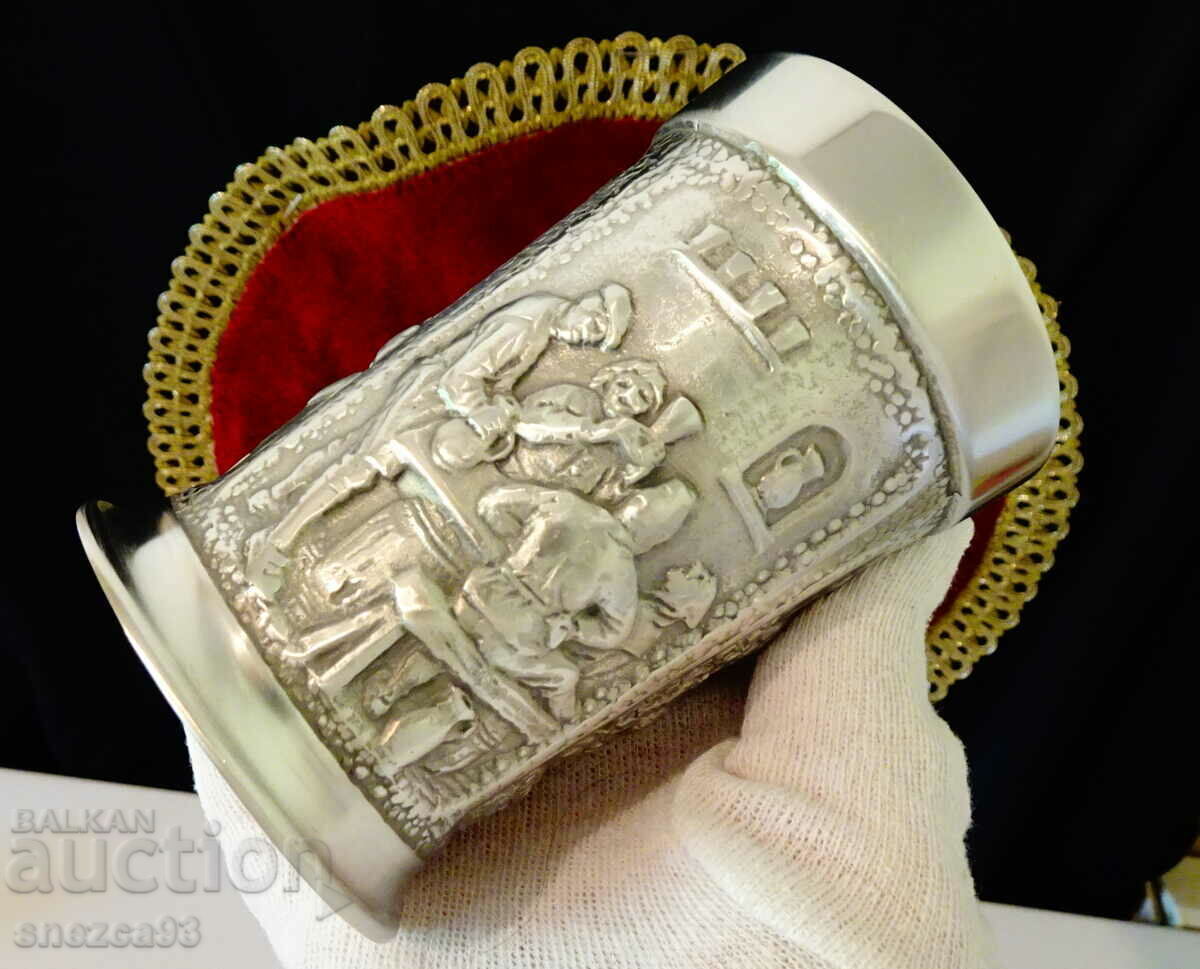 Cup, tin mug, Dionysus, wine. - 6 Cup, tin mug, Dionysus, wine. - 6