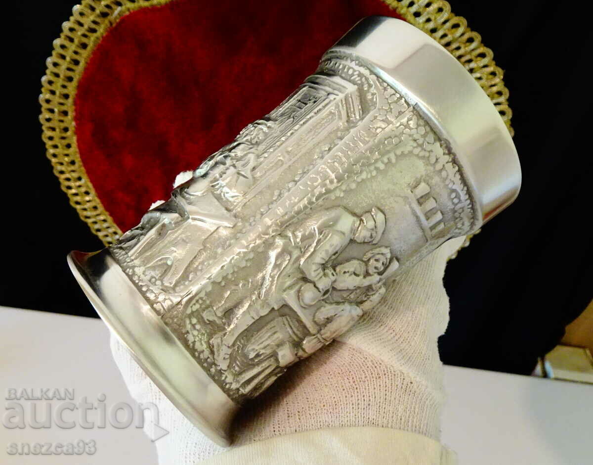 Cup, tin mug, Dionysus, wine. - 7 Cup, tin mug, Dionysus, wine. - 7