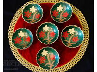 Bronze bowls, candies with cellular enamel