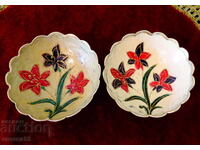 Бронзови купички,бонбониери с клетъчен емайл 2 броя.