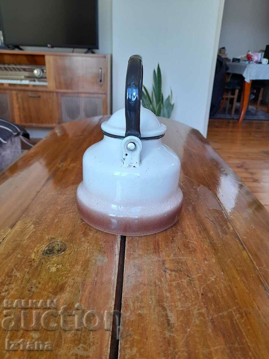 Delivery of Old enamel teapot