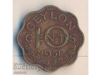 Ceylon 10 cents 1951