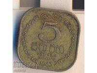 Ceylon 5 cenți 1963