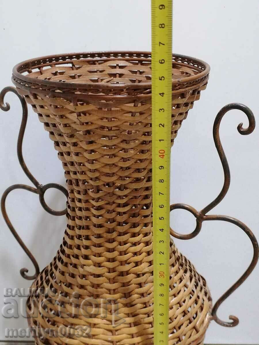 Vaza pentru flori uscate, metal cu Kamashite impletit - 6 Vaza pentru flori uscate, metal cu Kamashite impletit - 6