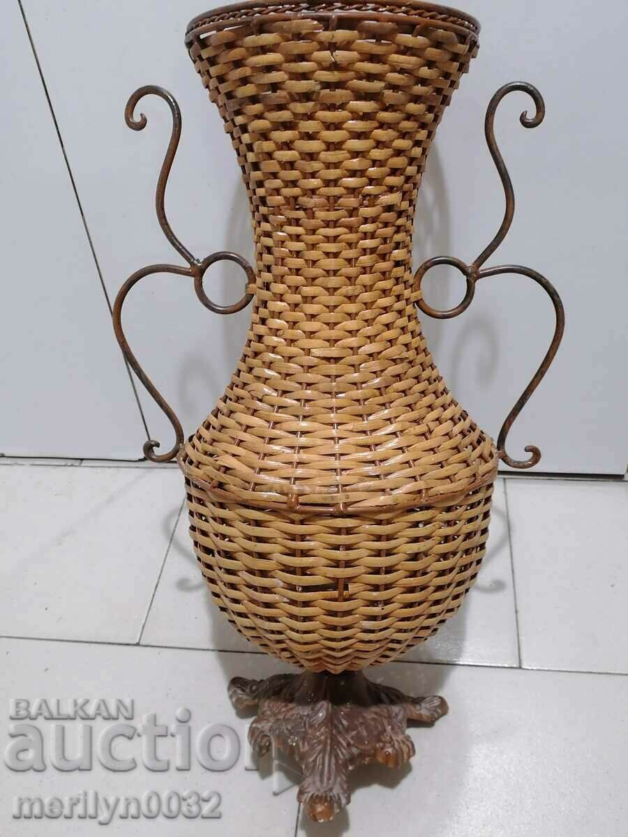 Vaza pentru flori uscate, metal cu Kamashite impletit - 7 Vaza pentru flori uscate, metal cu Kamashite impletit - 7