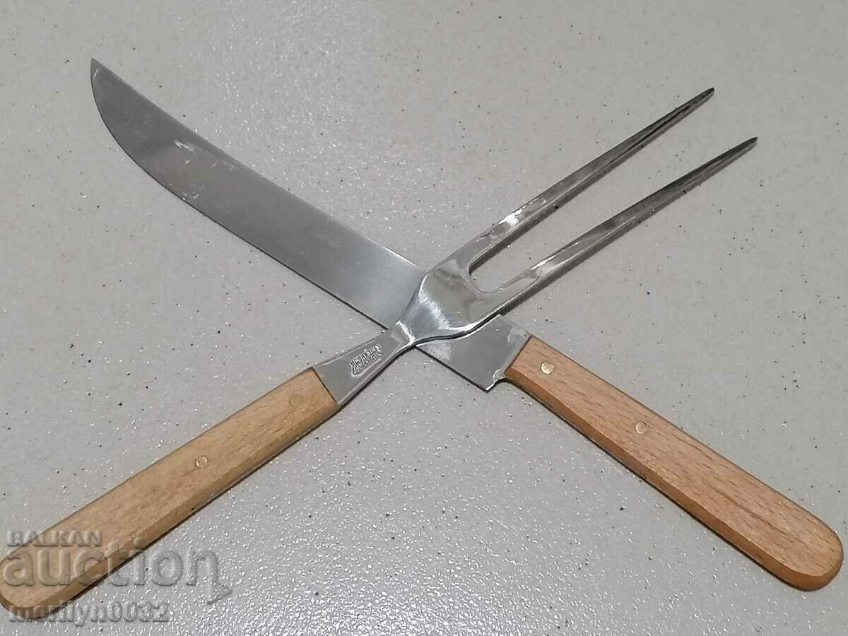 Auction Soc knife and fork set Hammer and sickle Veliko Tarnovo blade Auction Soc knife and fork set Hammer and sickle Veliko Tarnovo blade
